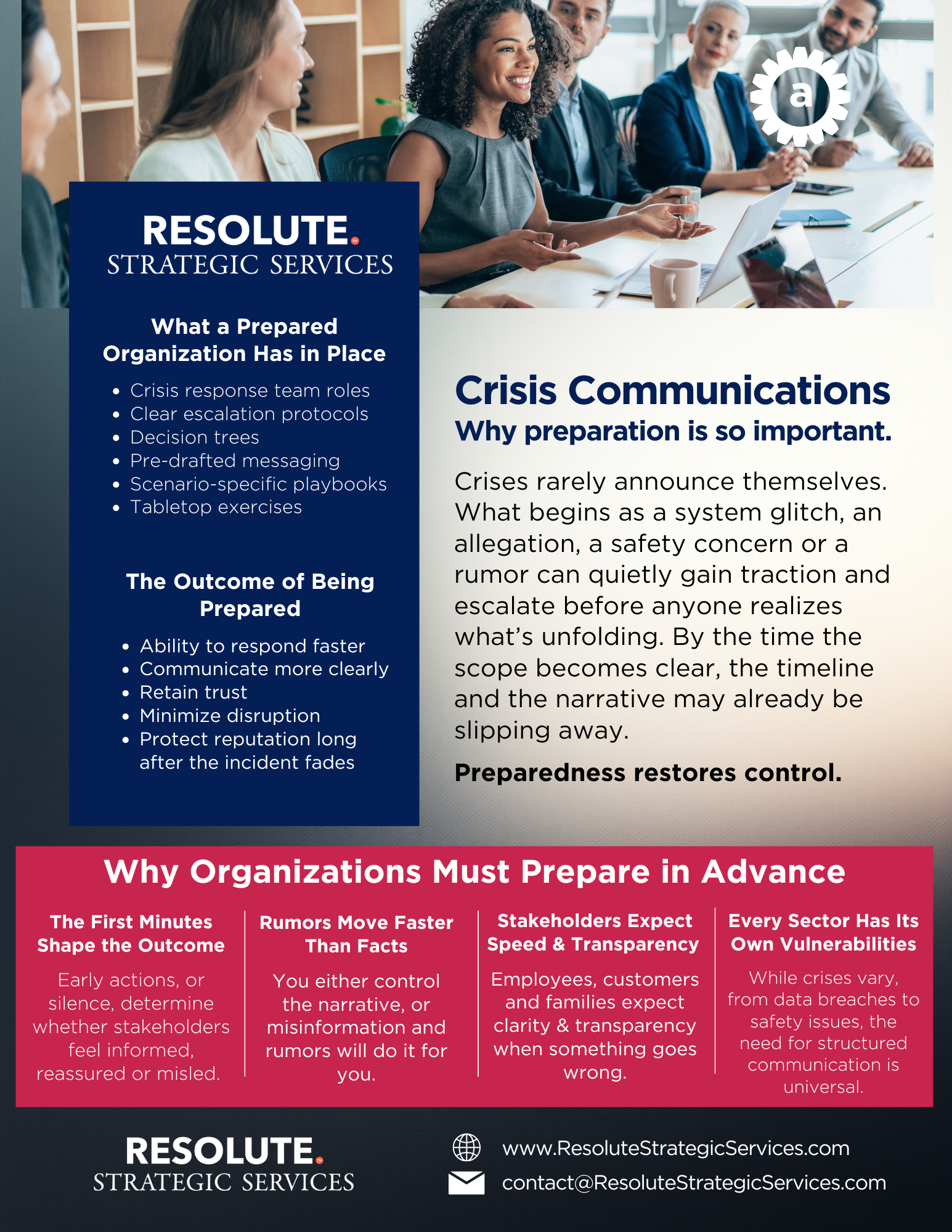 Crisis Communications – Why Preparation is Important Why Organizations Must Prepare in Advance when it Comes to Crisis Communications
